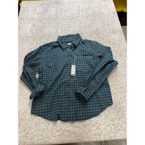 Alpine Design Womens Midweight Flannel Shirt Green Navy Lake Plaid  S NWT‎